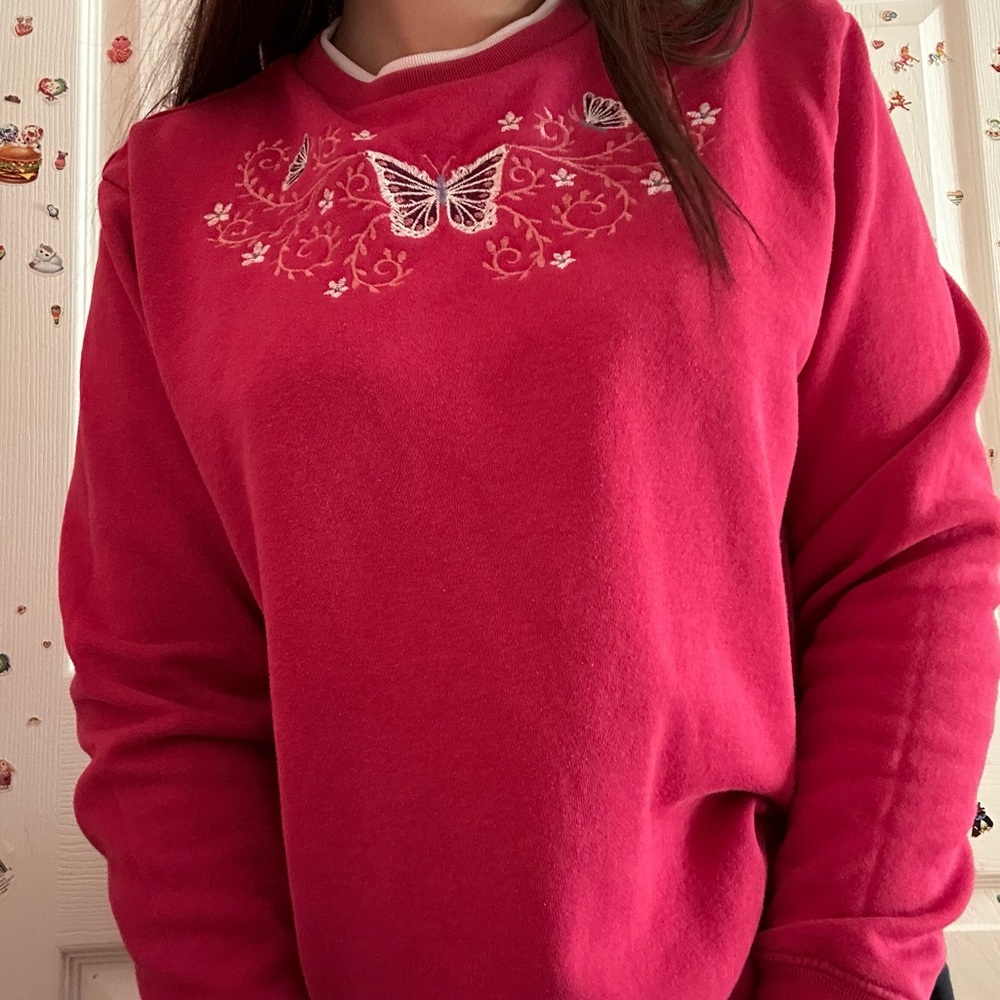 Grandma butterfly crew neck sweater sweatshirt